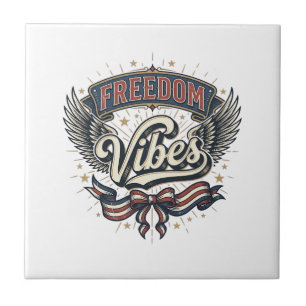 Freedom Vibes Vintage Patriotic T-Shirt Design_1 Tile
