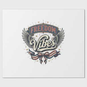 Freedom Vibes Vintage Patriotic T-Shirt Design_1 Wrapping Paper