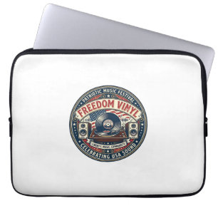 Freedom Vinyl Patriotic Patriotic Vinyl Record Mus Laptop Sleeve