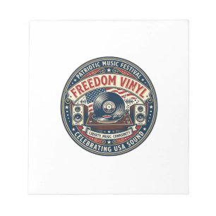 Freedom Vinyl Patriotic Patriotic Vinyl Record Mus Notepad