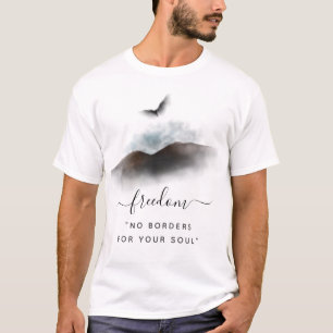 Freedom Watercolor Eagle Mountains T-Shirt