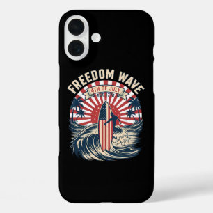 Freedom Wave 4th Of July iPhone 16 Plus Case