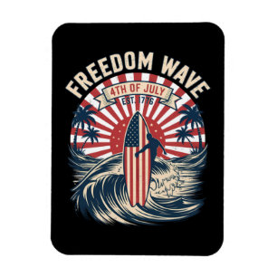 Freedom Wave 4th Of July Magnet