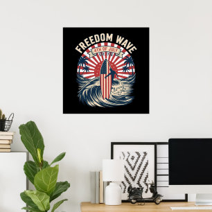 Freedom Wave 4th Of July Poster