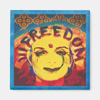 Freedom Yellow smiley face Magnet