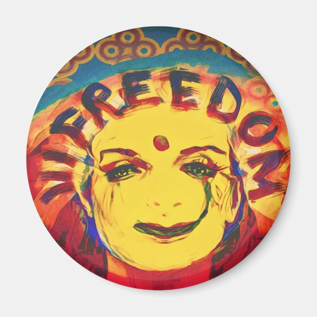 Freedom Yellow smiley face Magnet (Front)