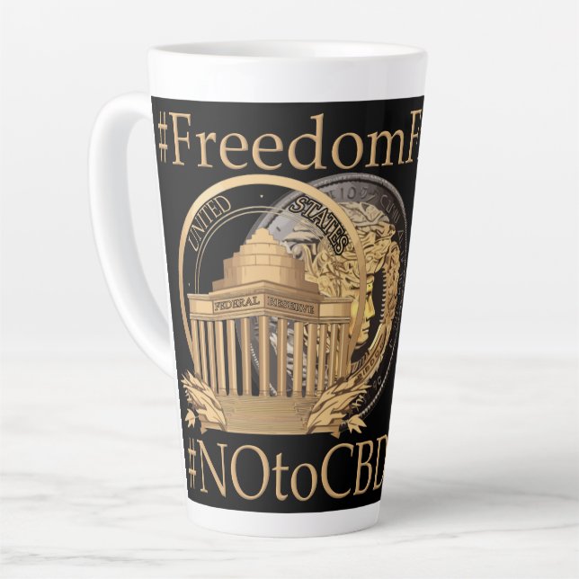 #FreedomFirst: Liberty Wallet- Embrace Freedom Latte Mug (Left Angle)