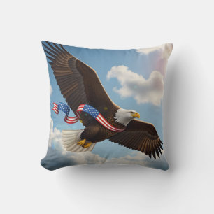 Freedom's Ascent – Patriotic Eagle 4th of July Cushion