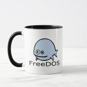 FreeDos Fish - Blue with Name Mug