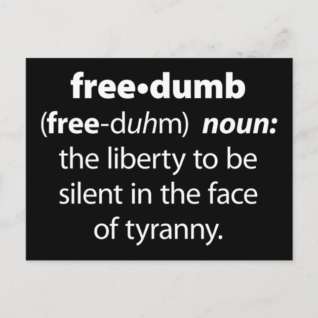 Freedumb Postcard (Front)