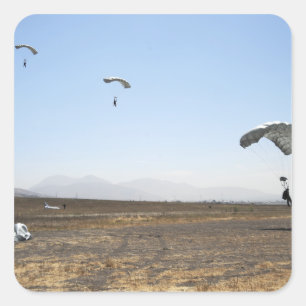Freefall parachute jumpers square sticker