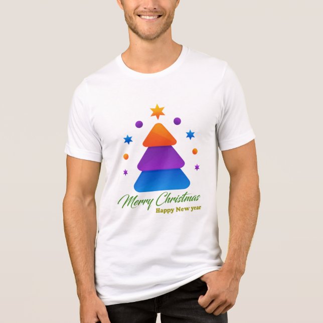 Freefit Merry Christmas Tree Bella+Canvas Tri-Blen Tri-Blend Shirt (Front)
