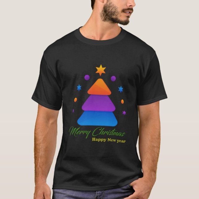 Freefit Merry Christmas Tree Dark T-Shirt 🎄 | Vib (Front)