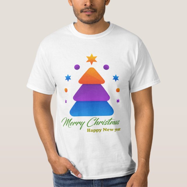 Freefit Merry Christmas Tree Men’s Value T-Shirt  (Front)