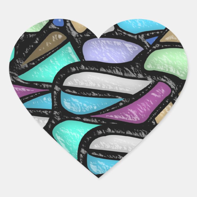Freeform Leaded Glass (Heart-shaped Stickers) Heart Sticker (Front)