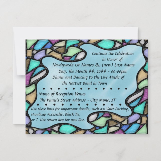 Freeform Leaded Glass (Post-Wedding Reception) Invitation (Front)