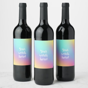 Freeform Pastel Rainbow Gradient Wine Labels