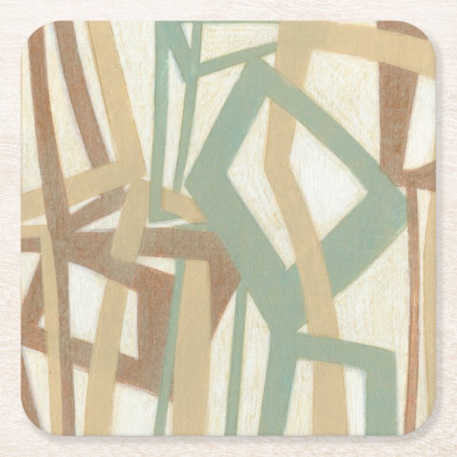 Freehand Painting by Norman Wyatt Square Paper Coaster (Front)