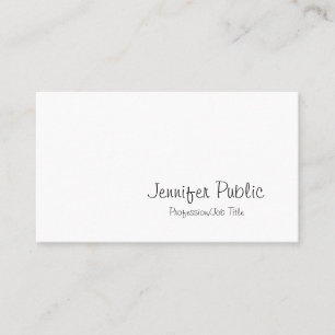 Freehand Script Creative Minimalistic Trendy Plain Business Card