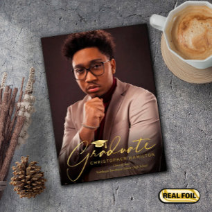 Freehand Script Front/Back Photo Graduation