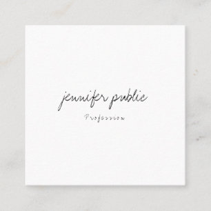 Freehand Script Modern Minimalist Template Modern Square Business Card