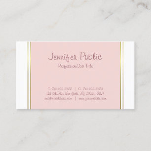 Freehand Script Text Elegant Sleek Trendy Plain Business Card