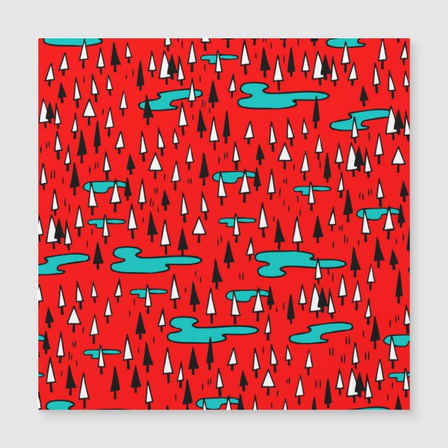 Freehand trees: Scandinavian Christmas pattern. (Front)