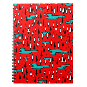 Freehand trees: Scandinavian Christmas pattern. Notebook