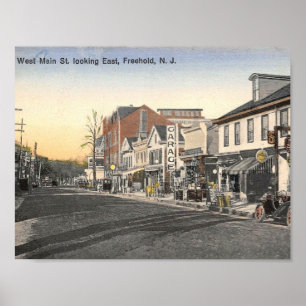 Freehold NJ, West Main St, Vintage Poster