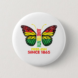 Freeish Since 1865 Juneteenth Butterfly Blm Black 6 Cm Round Badge