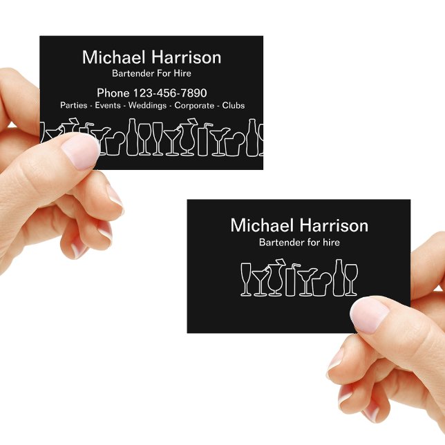 Freelance Bartender Mixologist Services Business Card (Creator Uploaded)