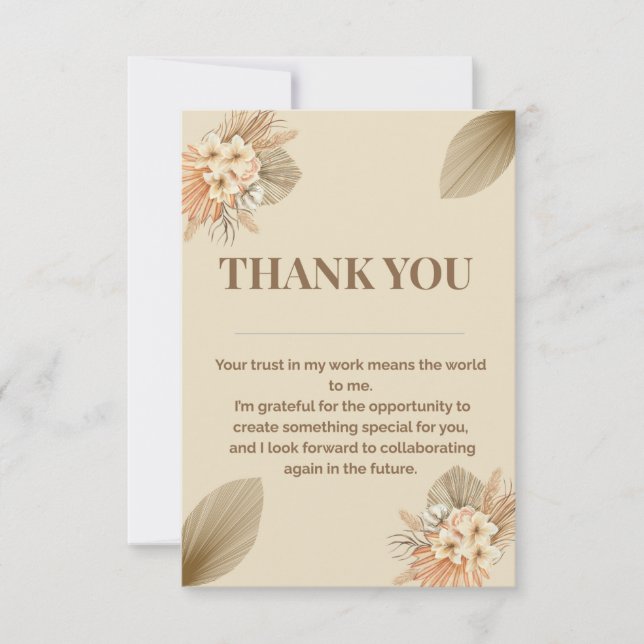 Freelance Client Thank You Card | Professional Bus (Front)
