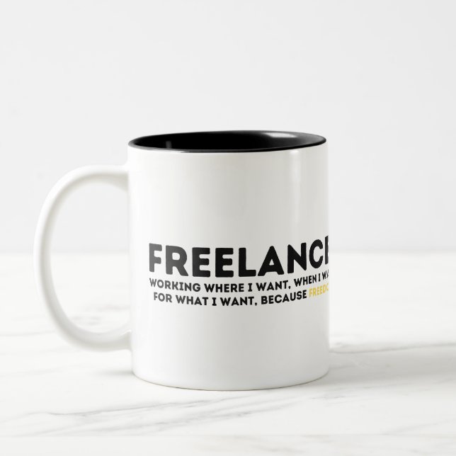 Freelance Definition Two-Tone Coffee Mug (Left)
