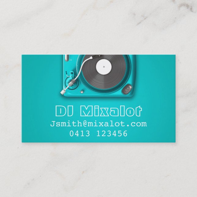 Freelance DJ Disc Jockey party retro music Business Card (Front)