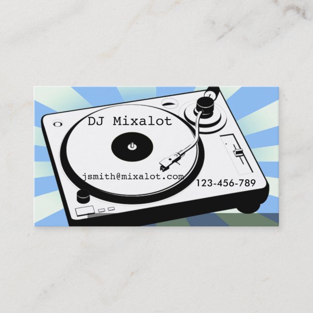 Freelance DJ Disc Jockey vinyl retro music Business Card (Front)