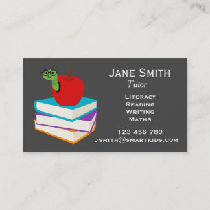 Freelance literacy tutor or teacher for kids business card