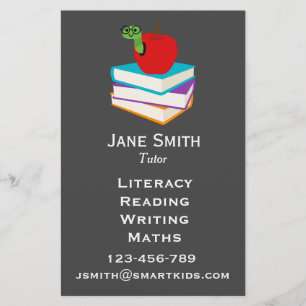 Freelance literacy tutor or teacher for kids flyer