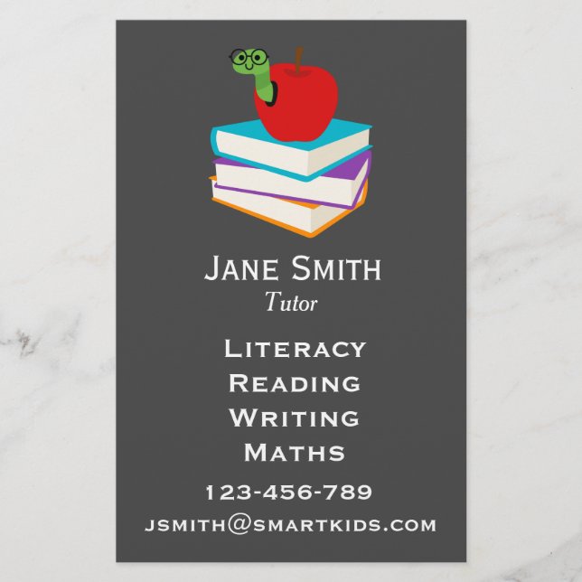 Freelance literacy tutor or teacher for kids flyer (Front)