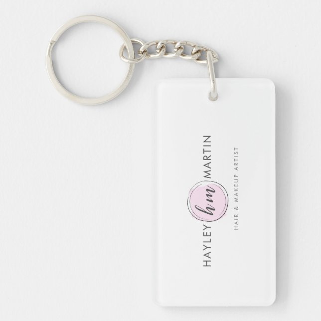 Freelance Makeup Artist Or Salon Custom Logo Key Ring (Front)
