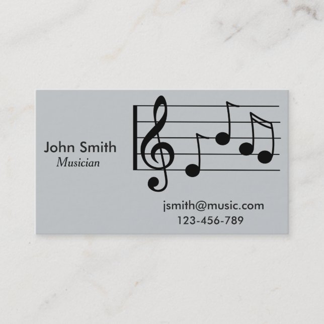 Freelance Musician, session musician Music teacher Business Card (Front)