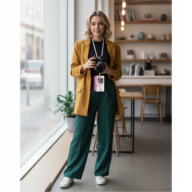 Freelance Photographer Badge in Bright Fuchsia ID Badge (Creator Uploaded)
