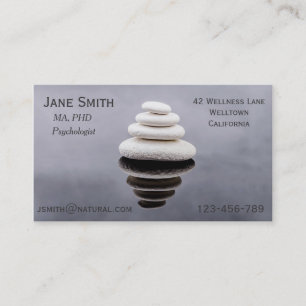 Freelance Psychologist Therapist Zen stones Business Card