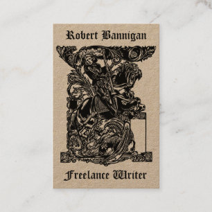 Freelance Services Mediaeval Knight 1925 Template Business Card