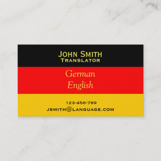 Freelance Translator German language interpreter Business Card