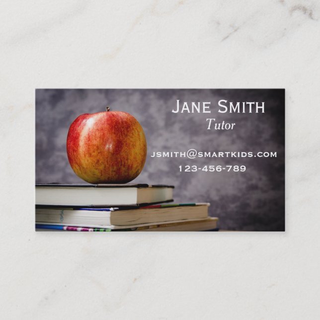 Freelance tutor or teacher for any subject business card (Front)