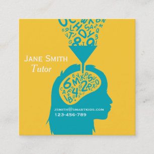 Freelance tutor or teacher for any subject square business card