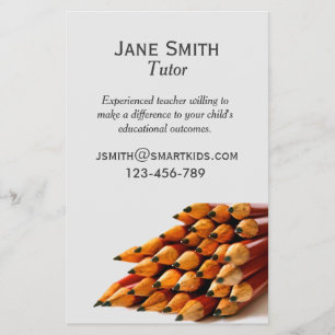 Freelance tutor or teacher stylish pencil flyer