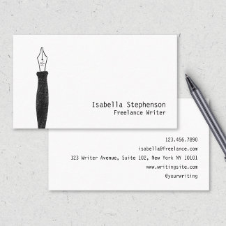 Freelance Writer Author Editor Copywriter Pen Business Card
