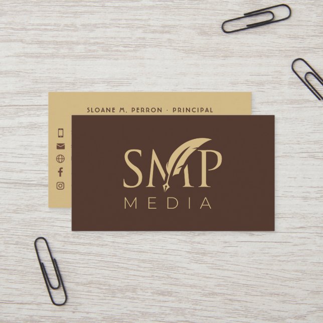 Freelance Writer Business Card (Front/Back In Situ)