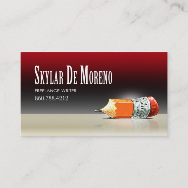 Freelance Writer Editor 5 Stylish Business Card (Front)